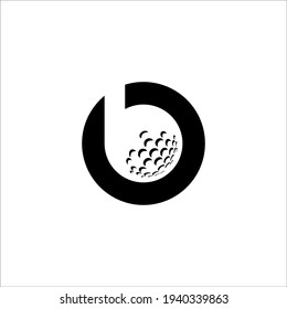 B golf ball logo design vector sign 