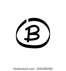 b grade concept line icon. Simple element illustration. b grade concept outline symbol design.