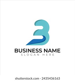 b gradiente abstracto colorido 3d logo diseño