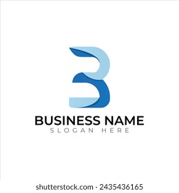 b gradient abstract colorful 3d logo design
