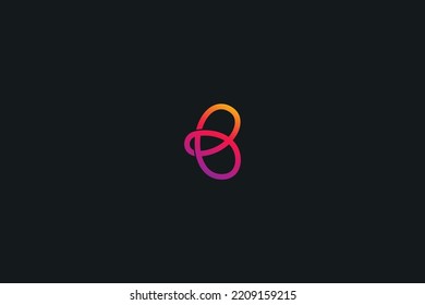 B gradient letter logo. Initial logo concept vector with minimalist shape. Usable for technology company or corporate logo.