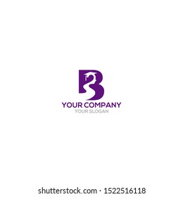 B Graduation Logo Design Vector