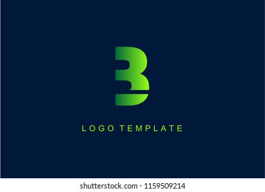 B Green Letter Logo Design