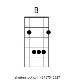 B guitar chord icon vector illustration design