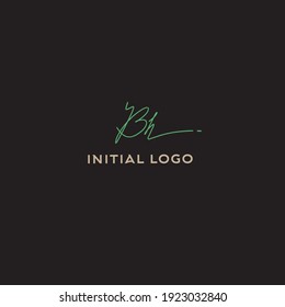 b h with beauty monogram and elegant logo design
