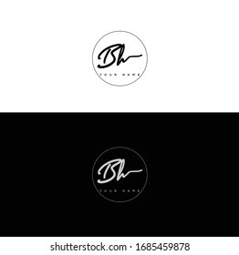 B H BH Initial letter handwriting and signature logo.