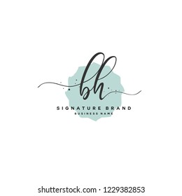 B H BH Initial logo template vector