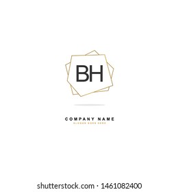 B H BH Initial logo template vector