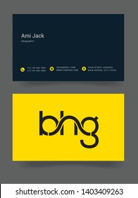 B H G letters joint logo design vector template