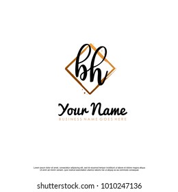 B H Initial abstract logo template vector