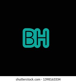 B and H initials letter icon vector