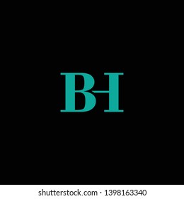 B and H initials letter icon vector