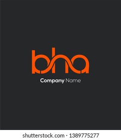 B H A letters joint logo vector template