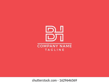 B H logo abstract letter initial based icon graphic design in vector editable file.