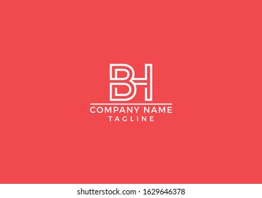 B H logo abstract letter initial based icon graphic design in vector editable file.