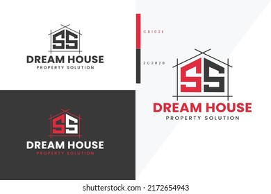 B H Monograma Dream House Logotipo de inmueble vector premium