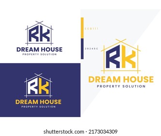B H Monogram Dream House Real estate logo Premium Vektor