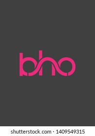 B H O letters joint logo design vector  with business card template