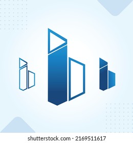 b or h real-estate blue modern creative premium logo design vector template.