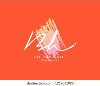 B H Signature initial logo template vector