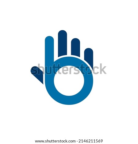 b hand can be use for logo, icon, sign and etc