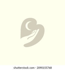  b with hand prayer logo design vector icon illustration graphic