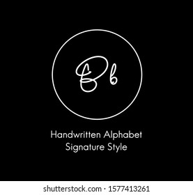 B Handwritten Alphabet Initial Signature  Veminime Letter