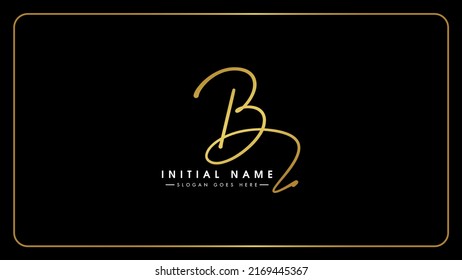 B handwritten golden logo for identity, Creative gold handwriting initial signature concept design, b initial typography monogram icon for any business or company.