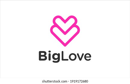 B Heart Logo Design Images