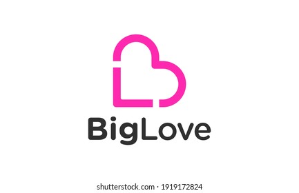 B Heart Logo Design Images