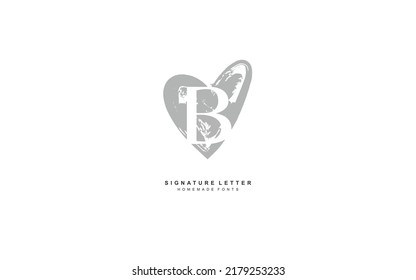 B heart logo design inspiration. Vector letter template design for brand.