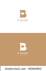 B Heart Logo Template.