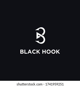 B hook logo. fishing icon