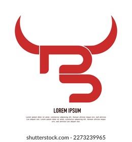 B Horn Letter Logo Design, B letter logo in red color. Can be used for a business logo or business identity. Flat Vector Logo Design Template Elements