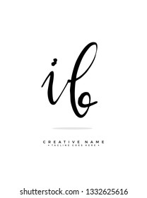 I B IB initial logo signature vector. Handwriting concept logo.