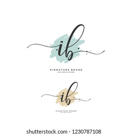 I B IB Initial logo template vector