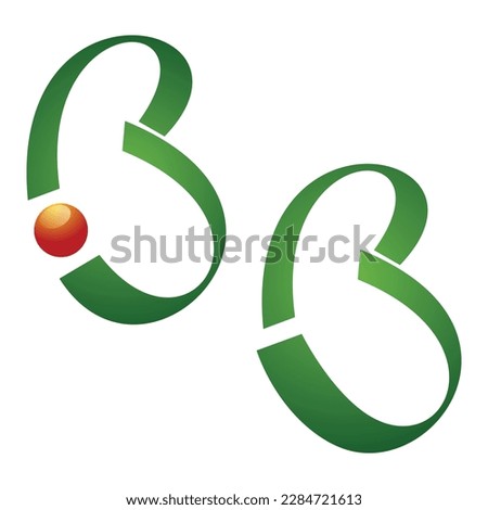 b ib letter ribbon logo template