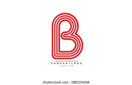 B icon monogram letter text alphabet logo design