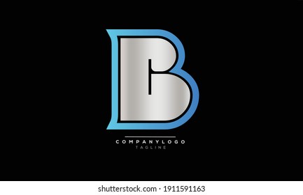 Icono B diseño del alfabeto de texto de letra monograma