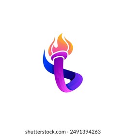 B icon template, letter B logo and fire design , 3d colorful