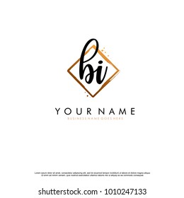 B I Initial abstract logo template vector