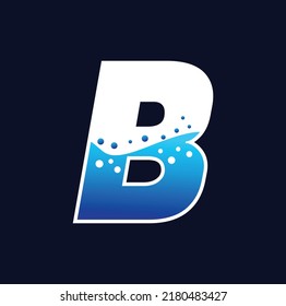 B initial with bubble vector logo designs, cleaning logo.