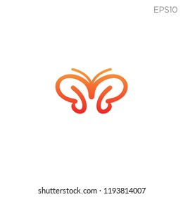 b initial butterfly logo template, vector illustration