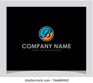B initial circle logo design