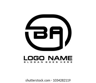B A Initial circle logo template vector