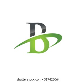 B initial company green swoosh logo