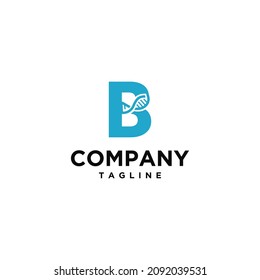 B initial DNA logo design template.icon for science technology.genetic symbol