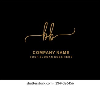 B B Plantilla inicial de logotipo de escritura a mano