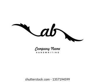 A B Initial Handwriting Logo Template