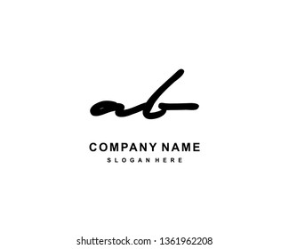 A B Initial Handwriting Logo Template